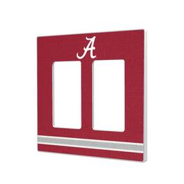 Keyscaper - Alabama Crimson Tide Stripe Design Double Rocker Lightswitch Plate - Multicolor
