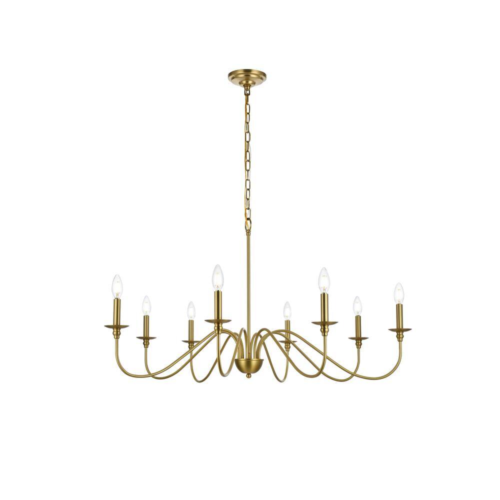 Alt View 4. Living District - Rohan 42 inch chandelier in Satin Gold - Satin Gold.