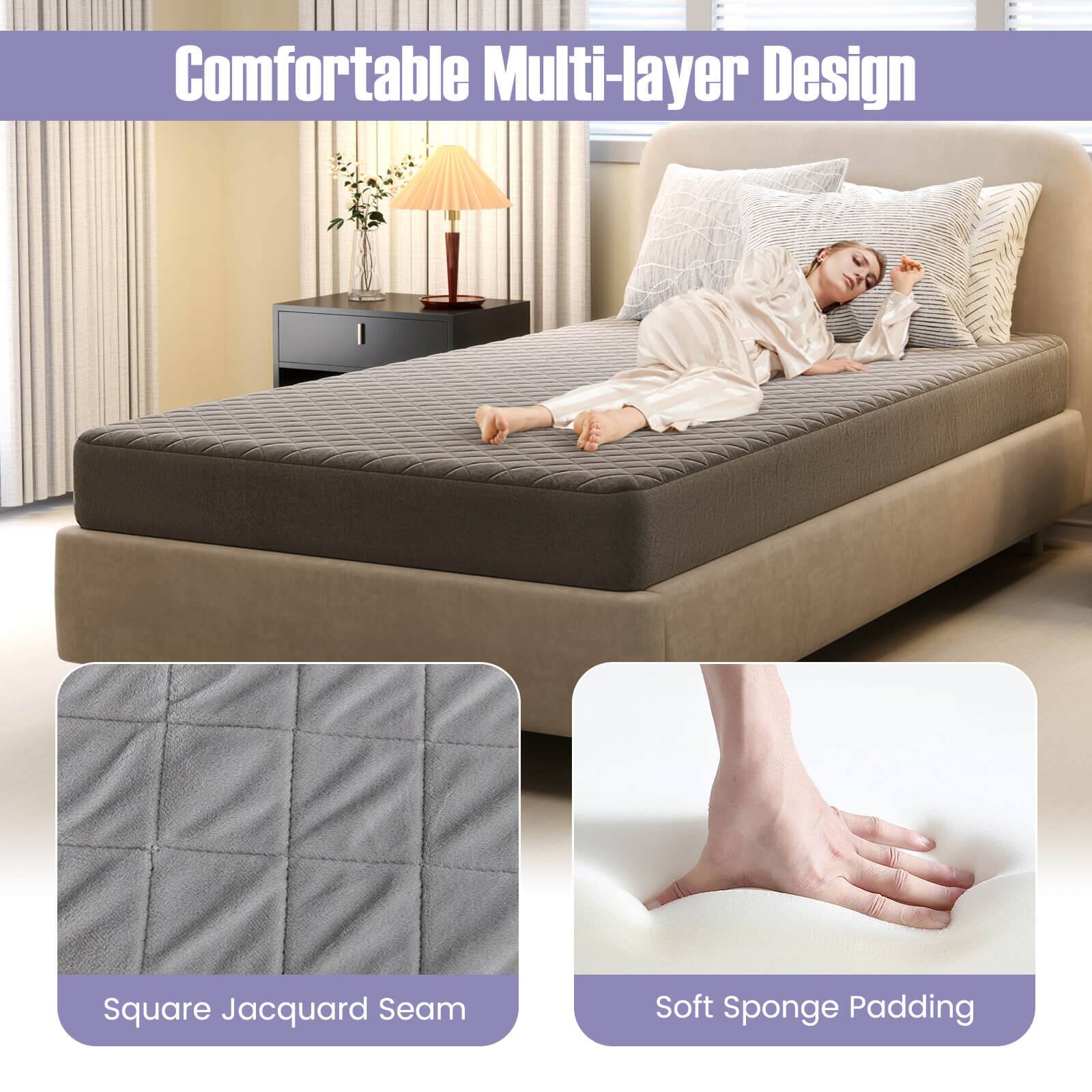 Comfortable Multi-layer Design

- Square Jacquard Seam
- Soft Sponge Padding