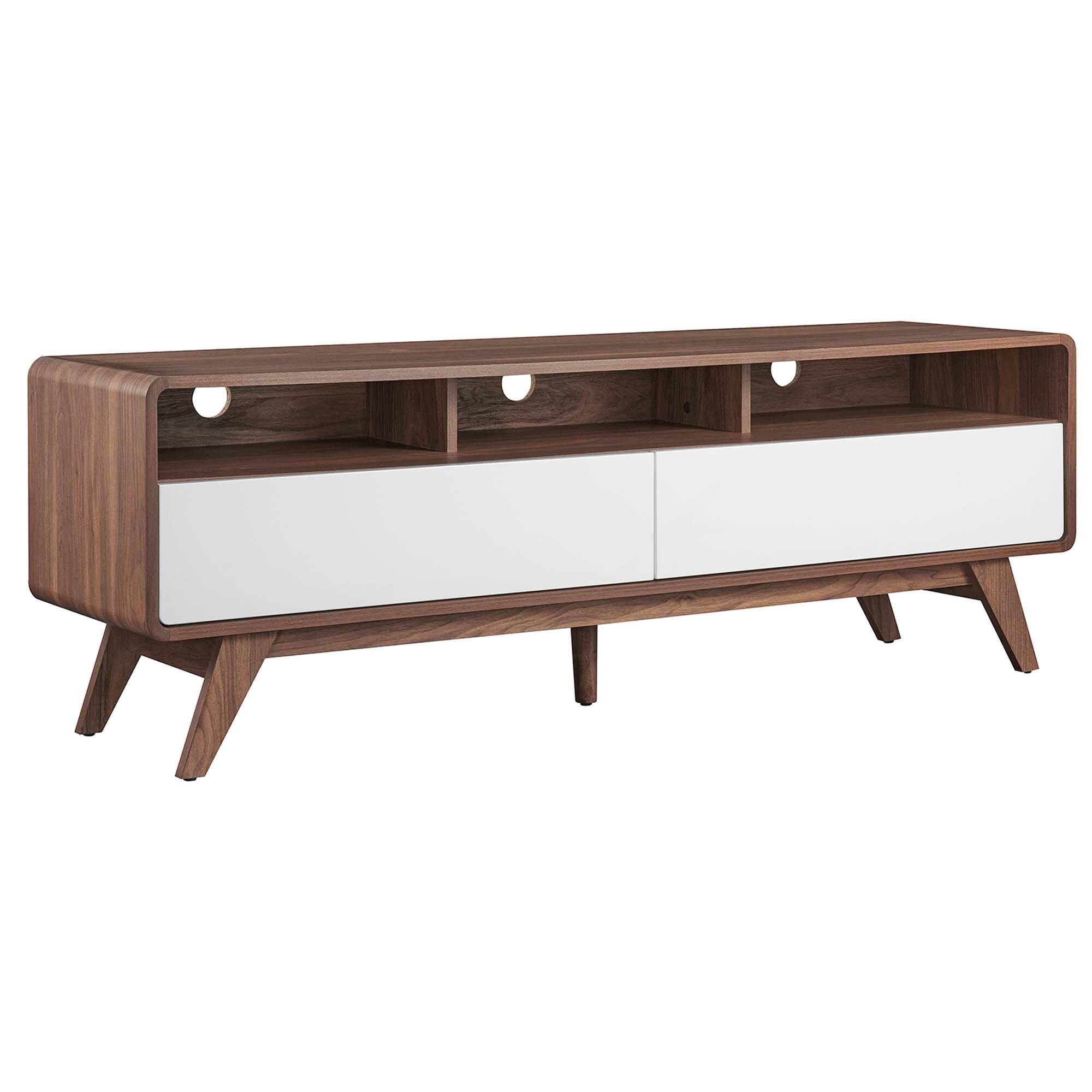 Angle. Modway - Transmit 60" TV Stand by Modway - Walnut White.