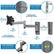 - **STABLE GEAR STRUCTURE**
helps withstand vibrations when vehicle is in motion
- **SLIDE-IN BRACKET**
makes installation & removal easy
- **VIEWING ANGLE ADJUSTMENT KNOBS**
+55°/35° screen tilt
180° swivel
- **SOLID ALUMINUM DIE CAST CONSTRUCTION**
350° swivel
- **DUAL WALL PLATES**
let you install in 2 locations
180° swivel
- **CABLE MANAGEMENT**
in-arm routing system keeps cables organized
- **BUBBLE LEVEL**
ensures alignment during installation