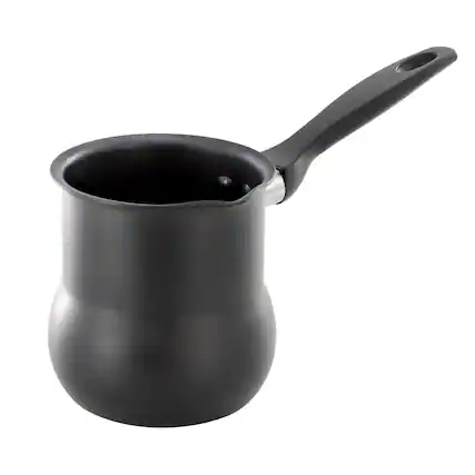 Front. Better Chef - Better Chef 0.6 Quart Aluminum Nonstick Turkish Coffee Warmer in Black with Cool Touch Handle - Black.