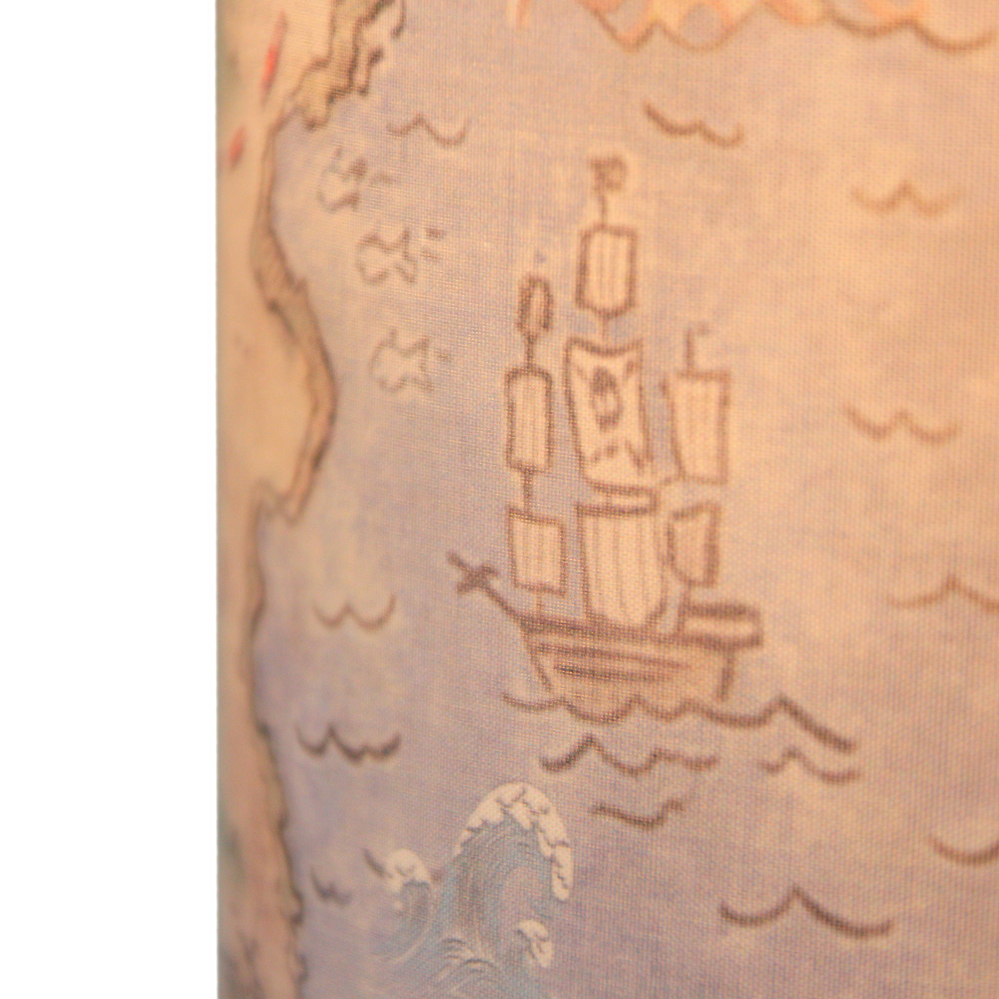 Alt View 7. Zeckos - Decorative Treasure Map Brushed Nickel Accent Lamp Coastal Pirate Beach Set of 2 - Multicolored.