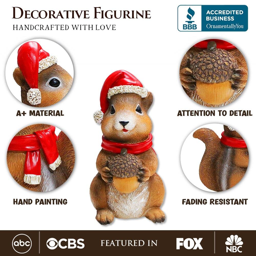 DECORATIVE FIGURINE  
HANDCRAFTED WITH LOVE  

A+ MATERIAL  
HAND PAINTING  
ATTENTION TO DETAIL  
FADING RESISTANT  

ACCREDITED BUSINESS  
OrnamentallyYou  

FEATURED IN  
abc  
CBS  
FOX  
NBC
