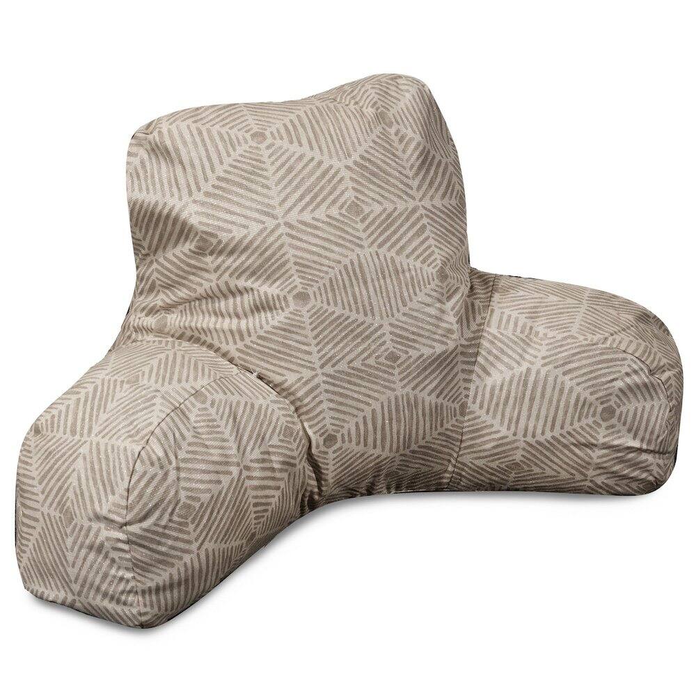 Front. Majestic Home - Reading Pillow Charlie Beige Metallic - Beige.