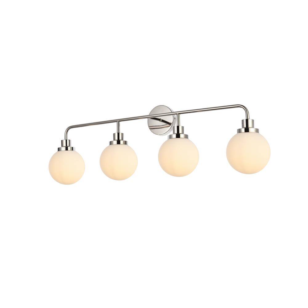 Alt View 2. Living District - Hanson 4 lights bath sconce in polished nickel with frosted shade - Polished Nickel And Frosted Shade.