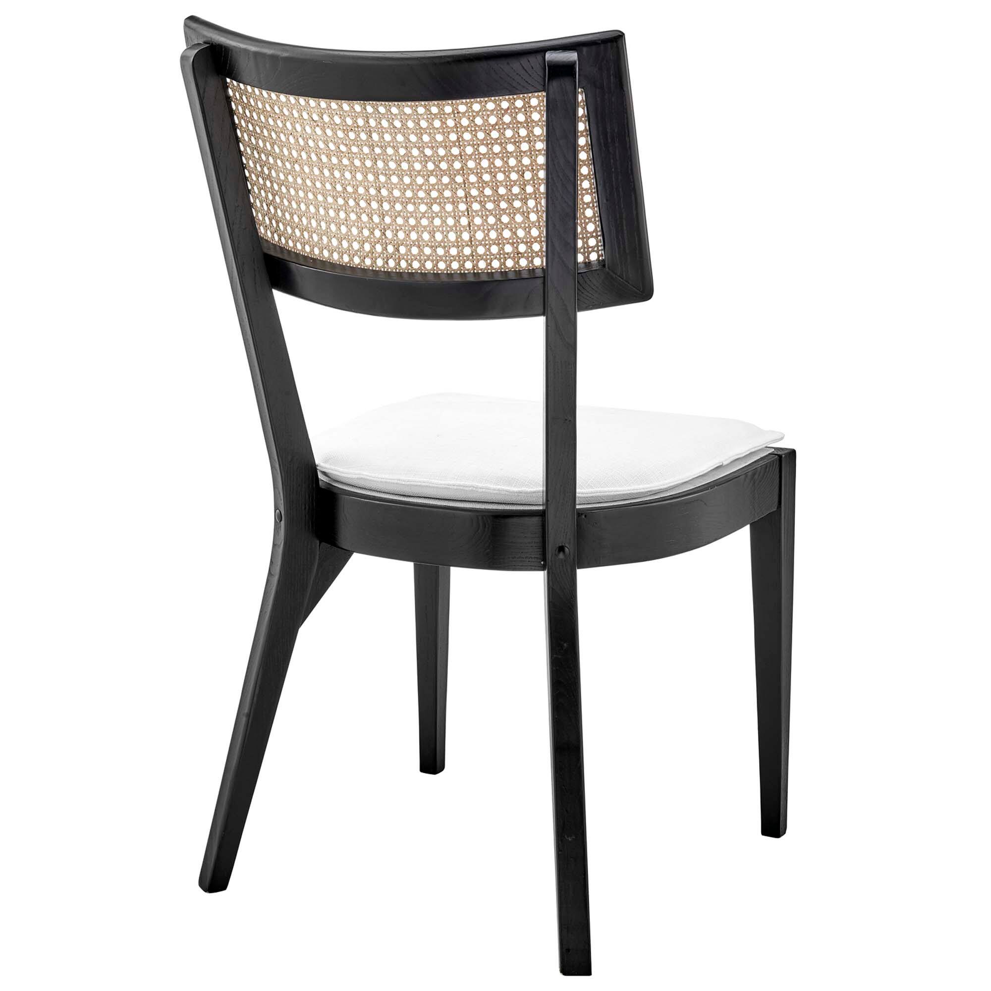 Back. Modway - Caledonia Fabric Upholstered Wood Dining Chair Set of 2 by Modway - White.