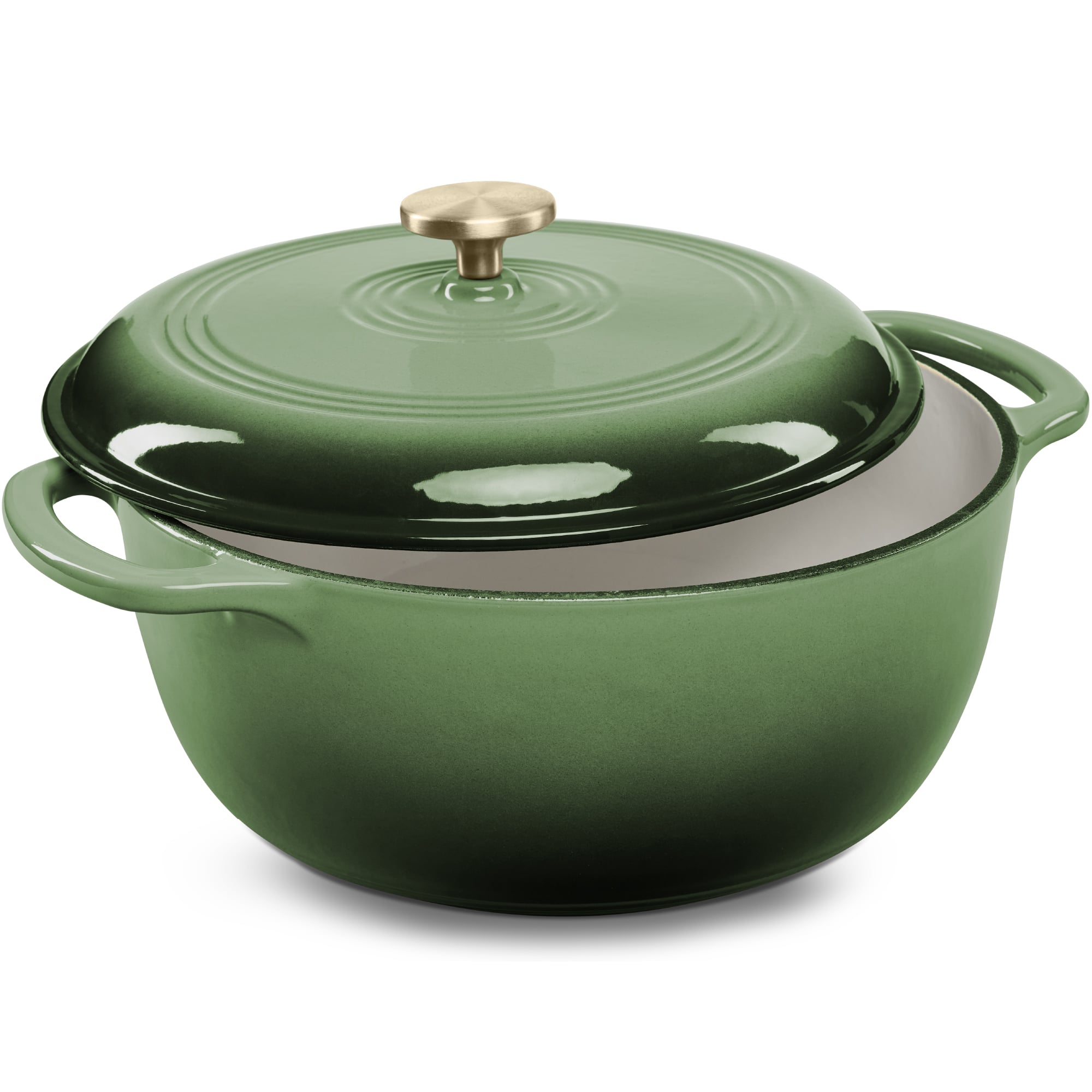 Front. Best Choice Products - Best Choice Products 7.5 Quart Enamel Cast-Iron Dutch Oven, Heavy-Duty Cookware w/ Dual Handles, Lid - Deep Olive Green - Deep Olive Green.