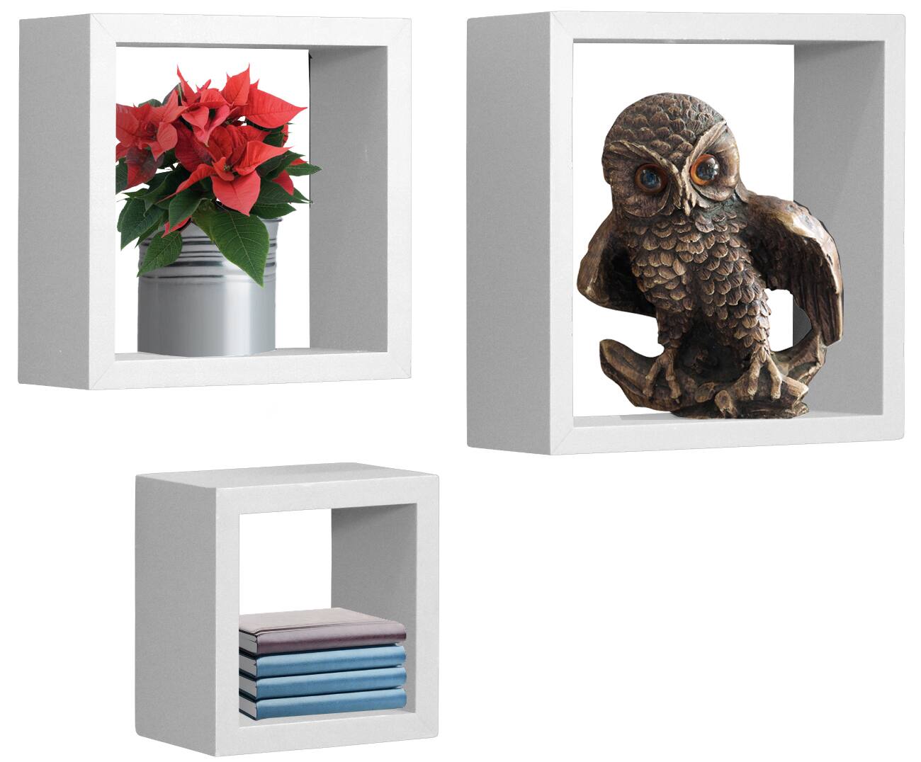 Alt View 2. Sorbus - Sorbus Floating Box Shelves, Square Cube Wall Decor Hanging Shelves Decoration, Shelf for Living - White.