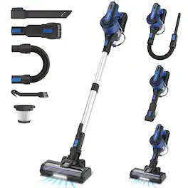 Lycvki - V870 Blue Cordless 8 in 1 Vacuum Cleaner with 30KPa Suction 350W Motor