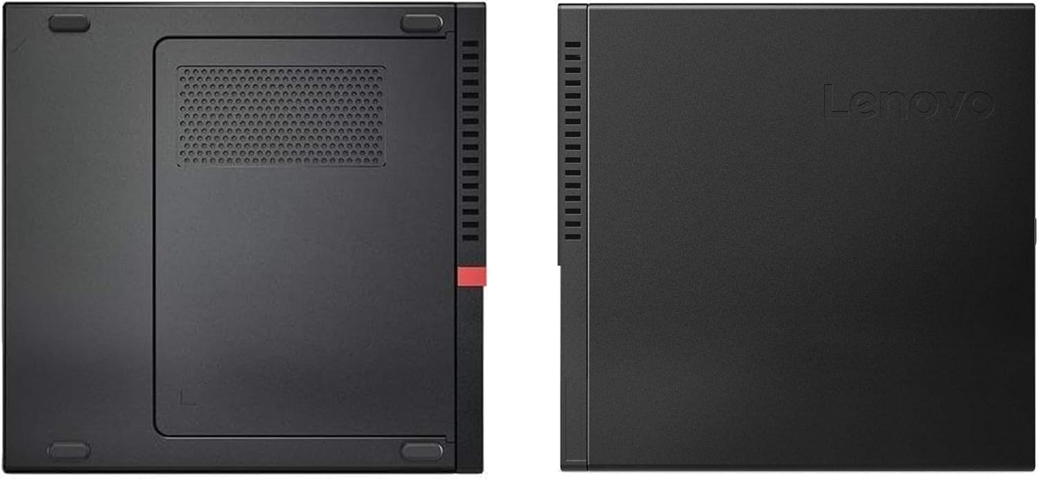 Left. Lenovo - Lenovo ThinkCentre M910Q Tiny Desktop, Intel Core i7-6700T, 32GB RAM, 1TB SSD, Wi-Fi+BT, Win11Pro - Black.