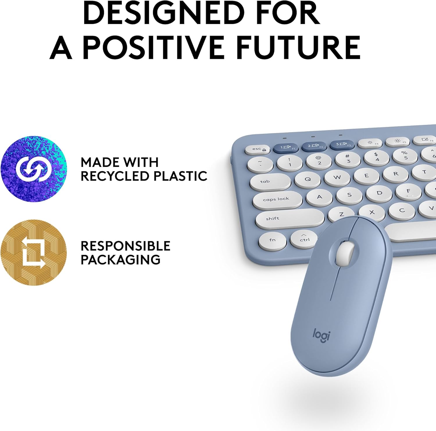 DESIGNED FOR A POSITIVE FUTURE

MADE WITH RECYCLED PLASTIC

RESPONSIBLE PACKAGING