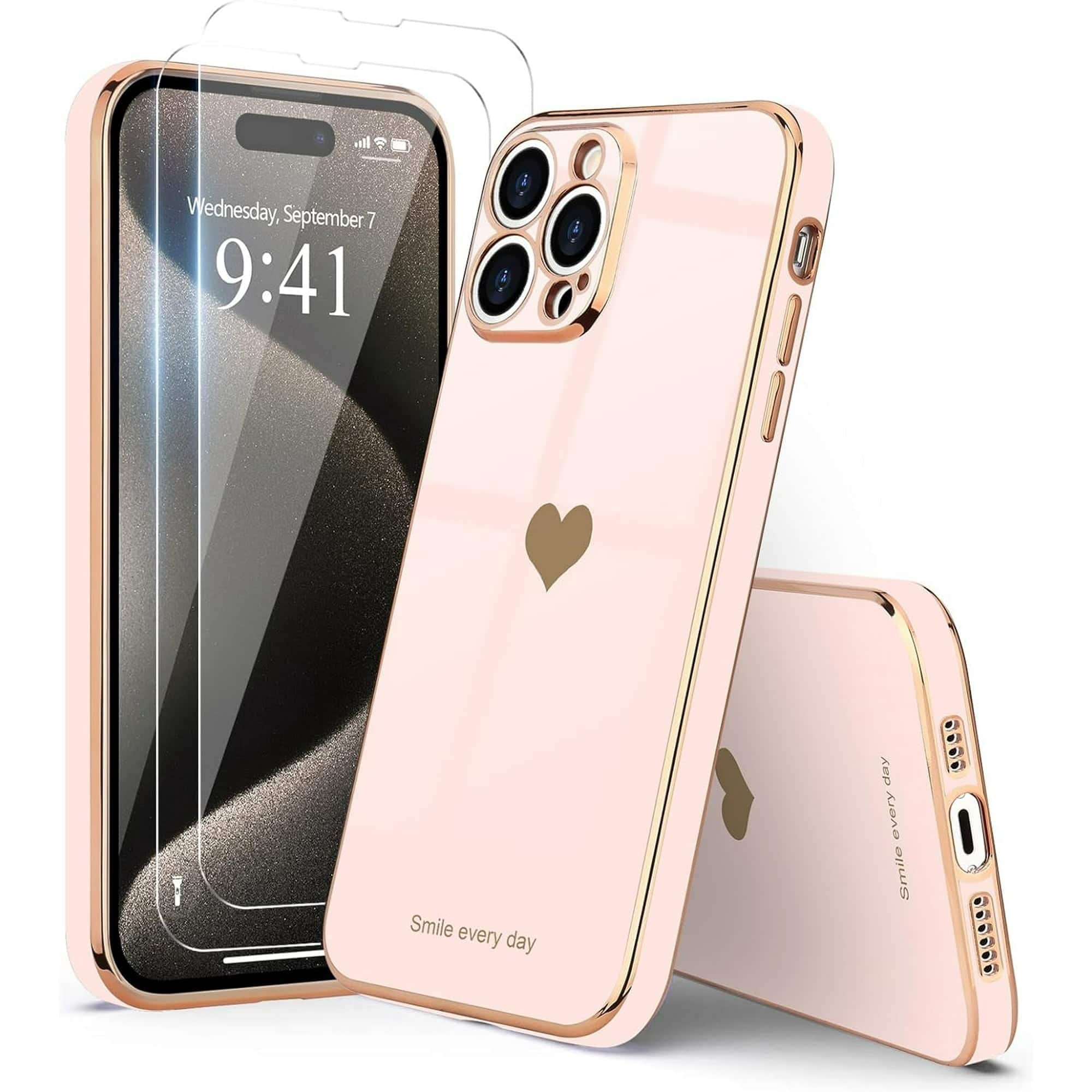 iPhone15 / black 【dress HEART 】 unique black white heart print phone case 15 14 - Temu