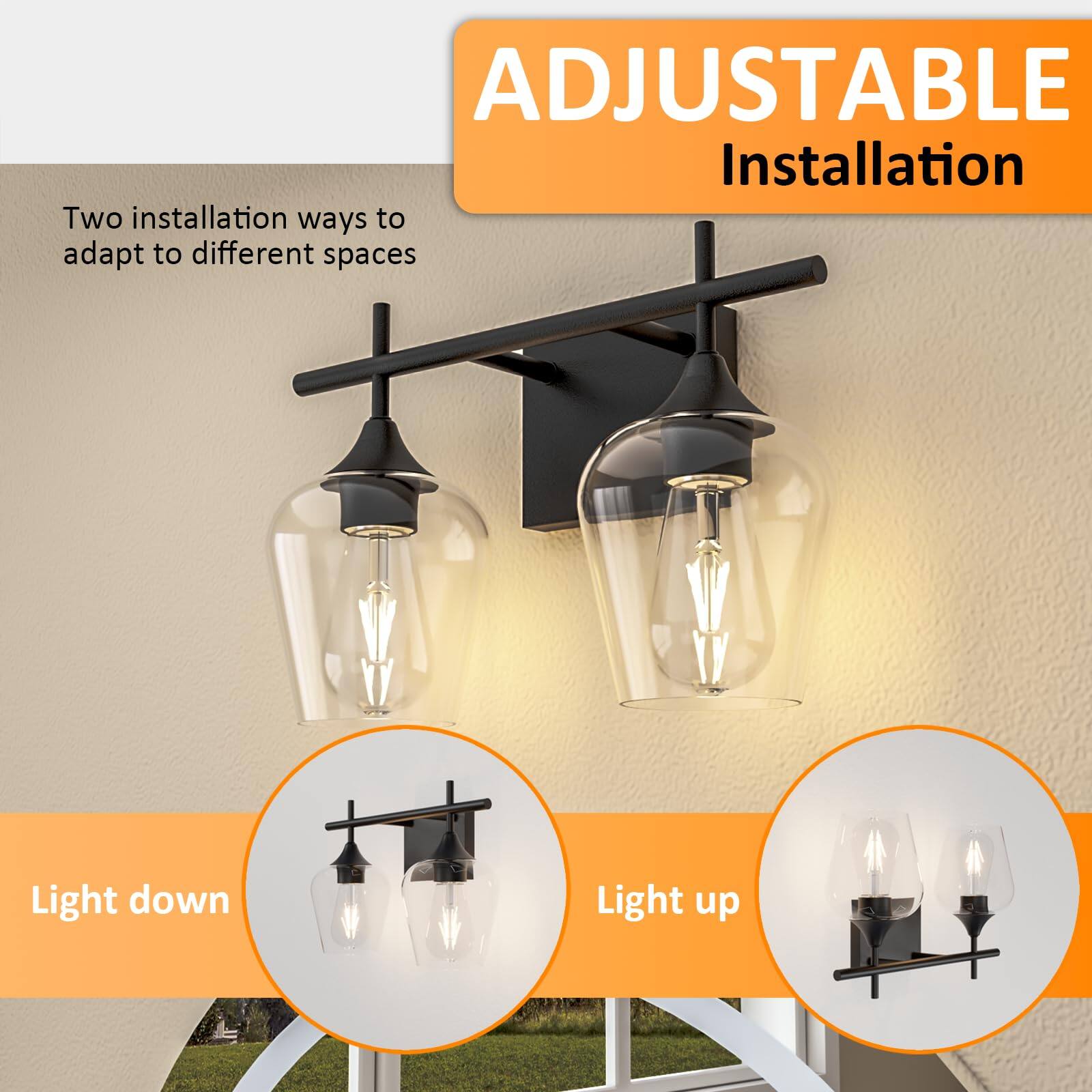 ADJUSTABLE Installation

Two installation ways to adapt to different spaces

Light down

Light up