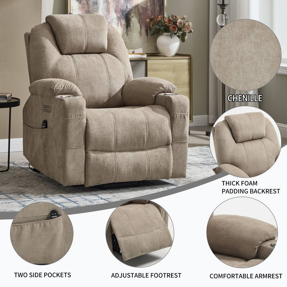 - Chenille
- Thick foam padding backrest
- Two side pockets
- Adjustable footrest
- Comfortable armrest