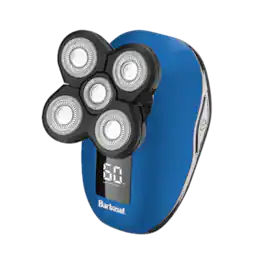 Barbasol - Men’s Rechargeable Rotary Head Shaver with Hypoallergenic Titanium Blades - Blue