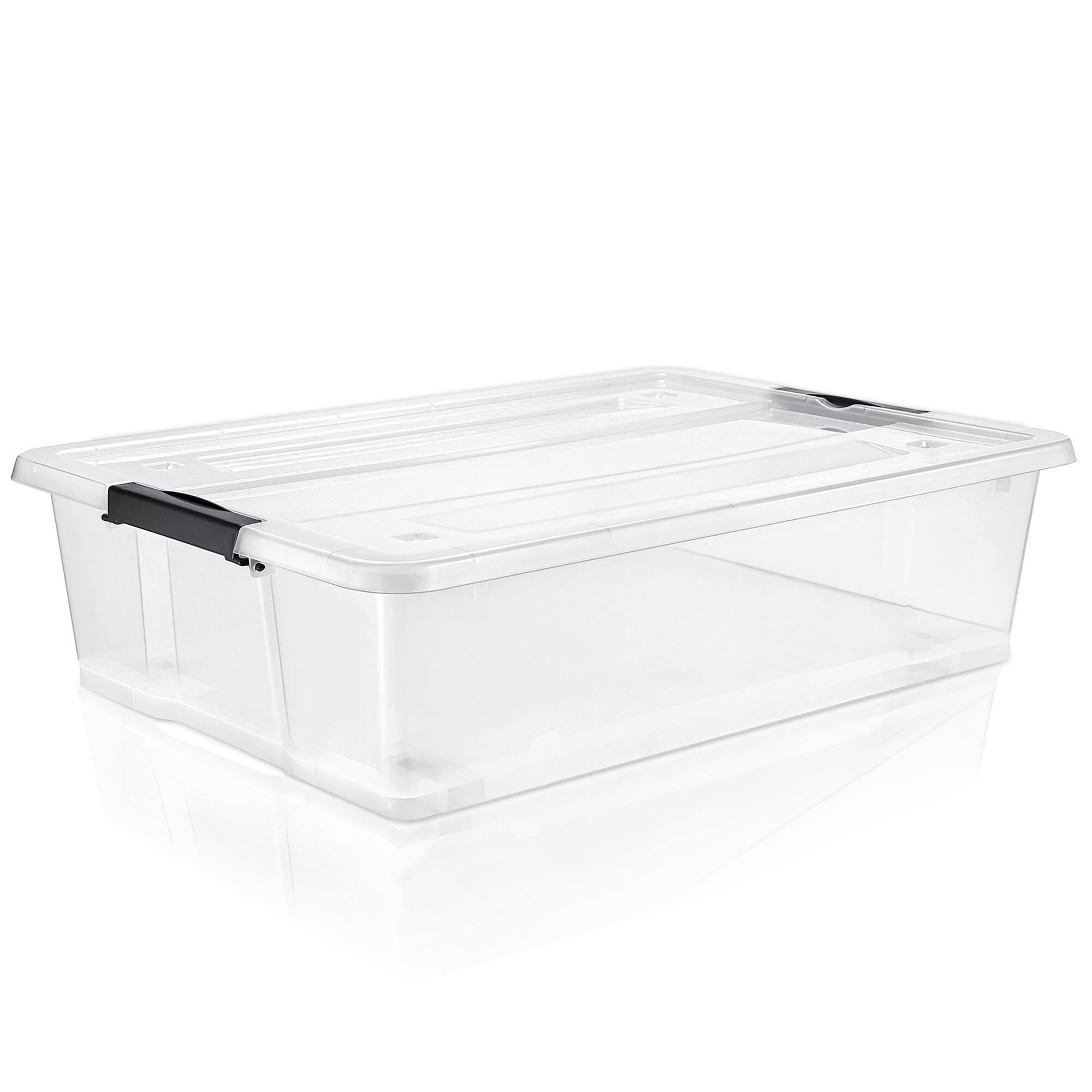 Alt View 7. Sorbus - Sorbus 40 Qt 1-Piece Plastic Storage Bins with Lids for Under Bed Storage, Stackable Storage Containers, Large - Clear.