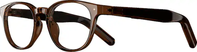 Front. VONDER - BASEL AI Smart Glasses that Translate, Call & Remember, 16h+ Battery, Premium Audio, Privacy-First, Clear Lenses - Whiskey.