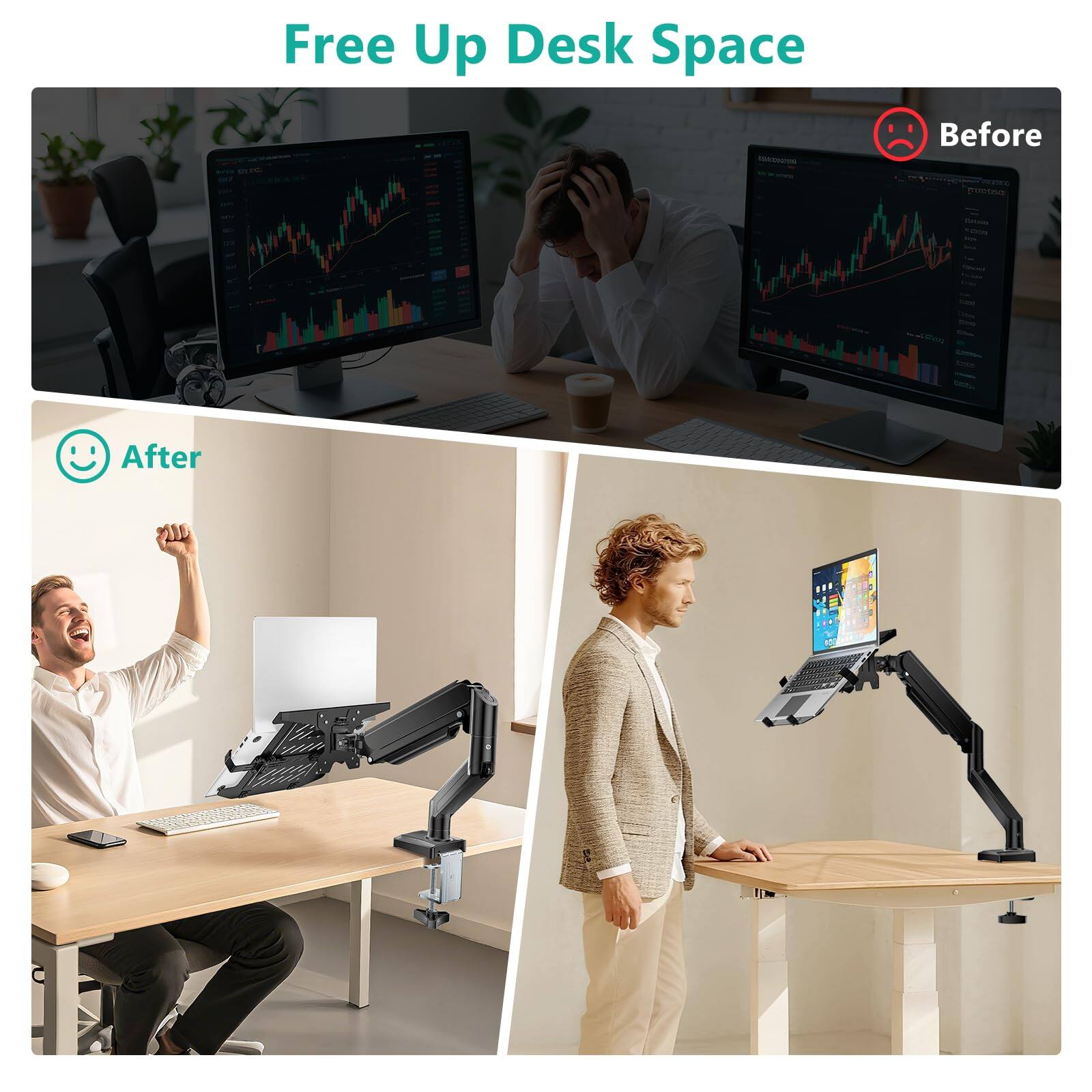Free Up Desk Space

Before

After