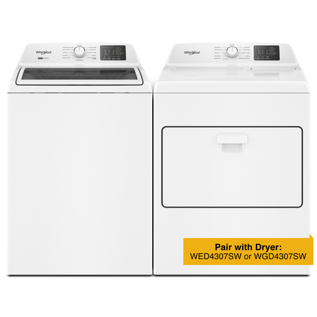 Whirlpool Whirlpool Pair with Dryer: WED4307SW or WGD4307SW