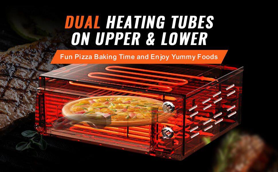 DUAL HEATING TUBES ON UPPER & LOWER

Fun Pizza Baking Time and Enjoy Yummy Foods