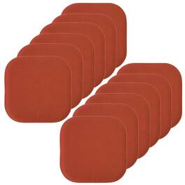 Sweet Home Collection - Honeycomb Memory Foam No Slip Back 16" x 16" Chair Pad Cushion, 12-Pack - Rust