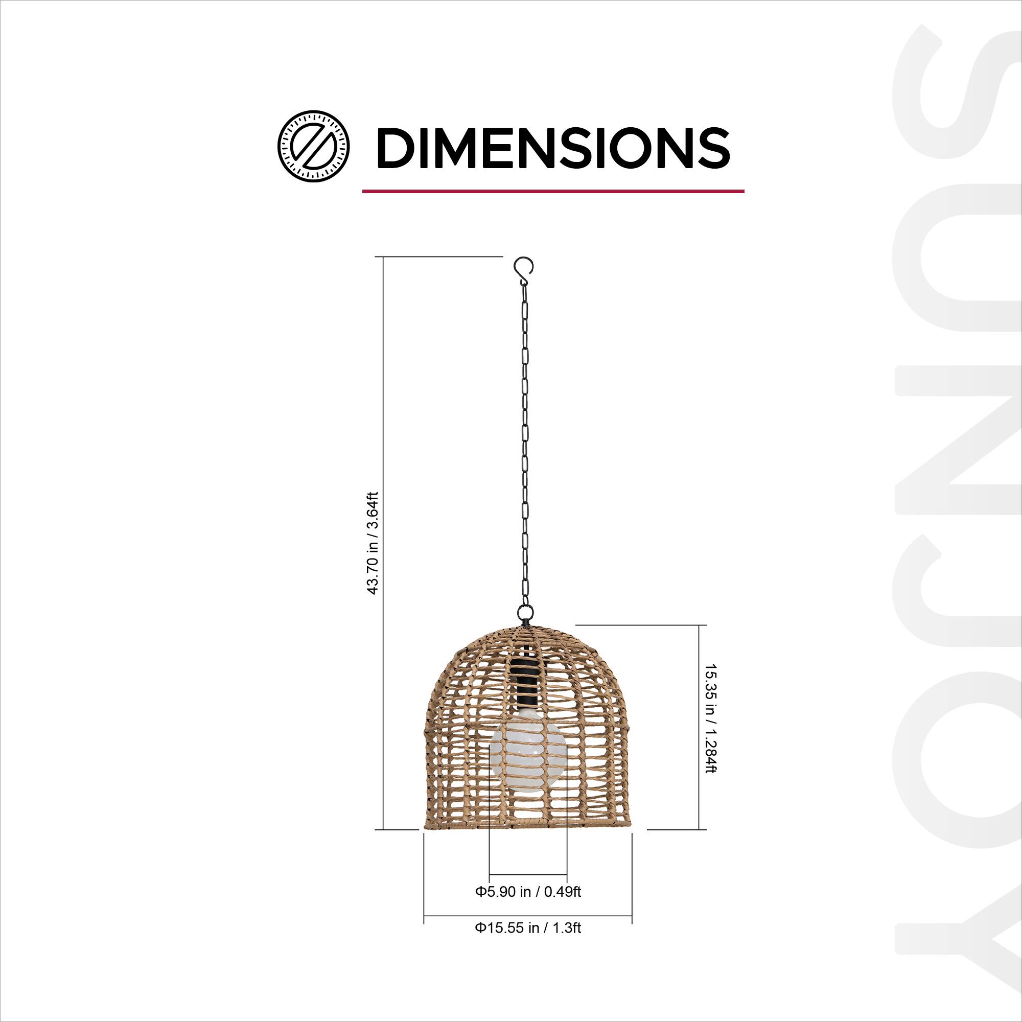 DIMENSIONS / 3.64ft in 43.70 in 15.35 / n / 1.284ft 5.90 in / 0.49ft 15.55 in / 1.3ft

SUNJOY