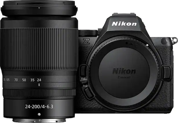Nikon Z mount camera with a 24-200/4-6.3 lens.