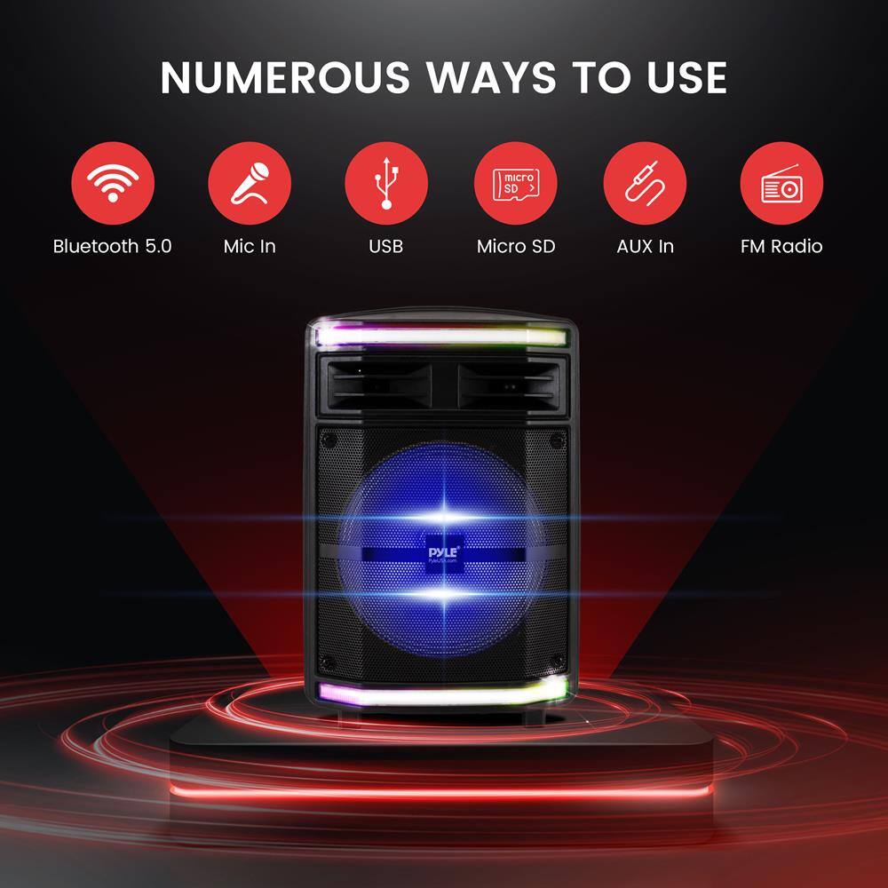 NUMEROUS WAYS TO USE

- Bluetooth 5.0
- Mic In
- USB
- Micro SD
- AUX In
- FM Radio