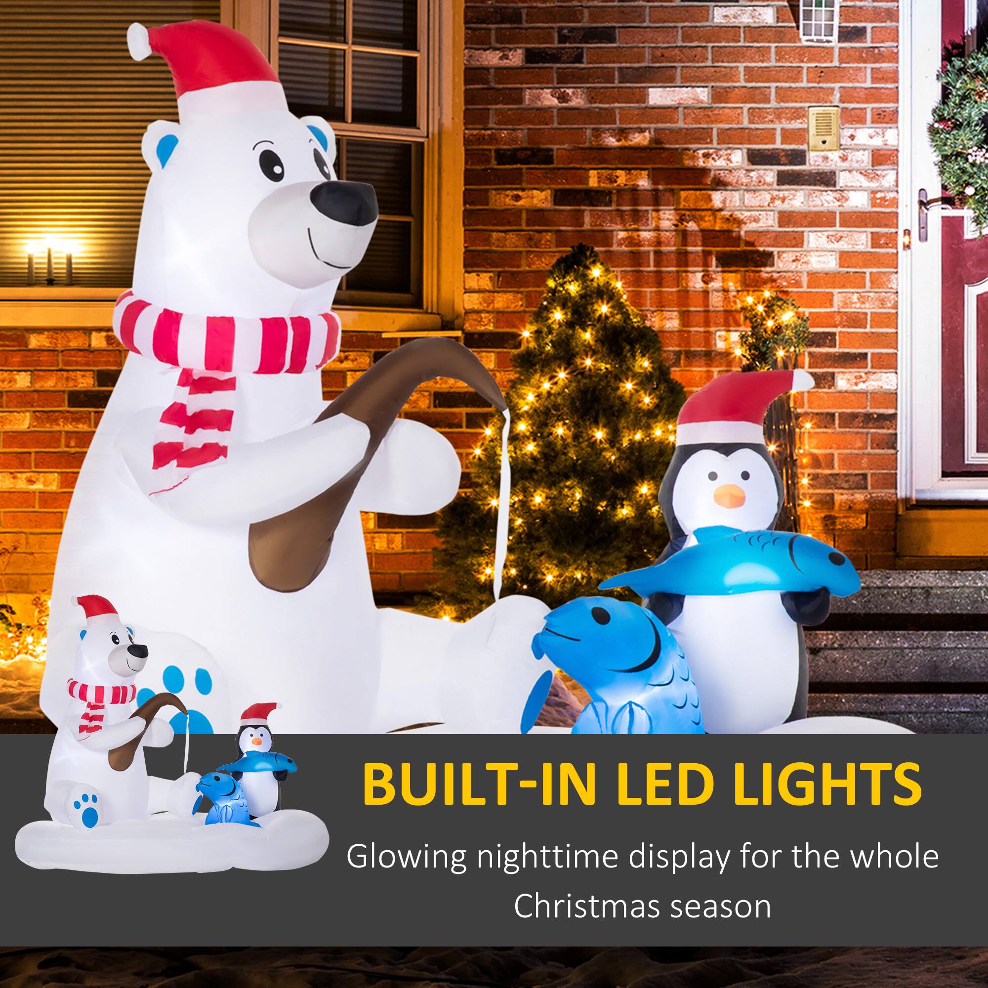 BUILT-IN LED LIGHTS  
Glowing nighttime display for the whole Christmas season