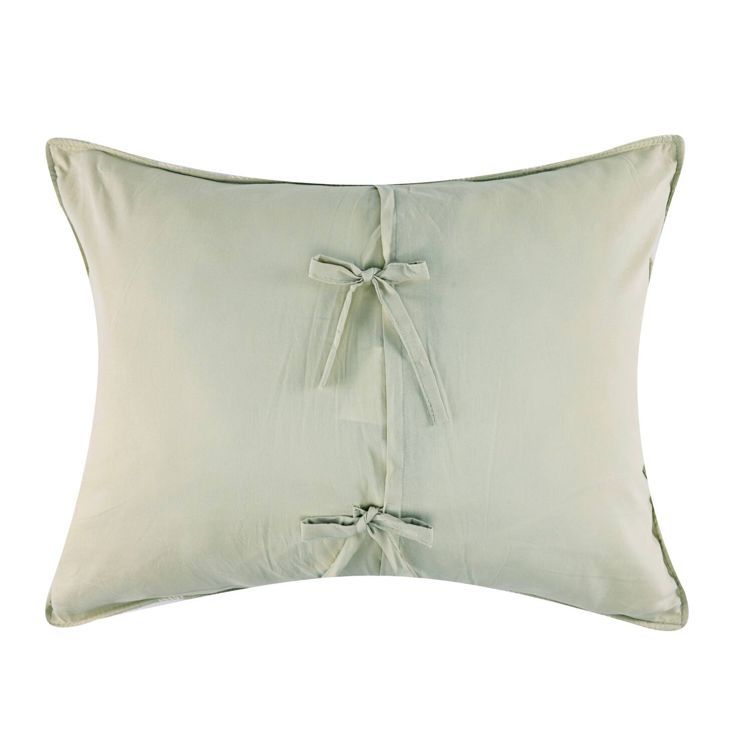 Left. Greenland Home Fashions - Greenland Home Fashions Millhouse 100% Cotton Pillow Sham Standard 20x26 Sage - Sage.
