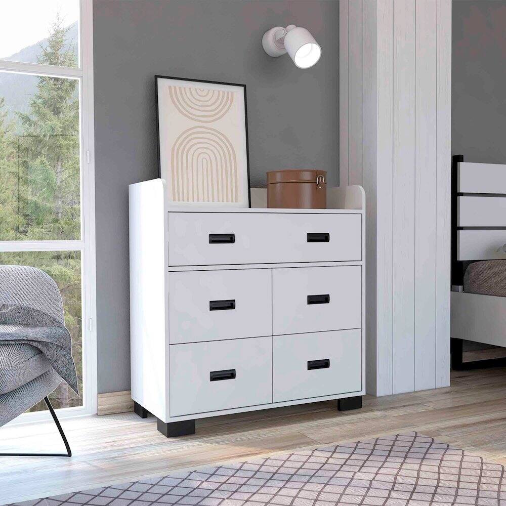 Alt View 2. TuHome - Alyn Dresser White MDF - White.