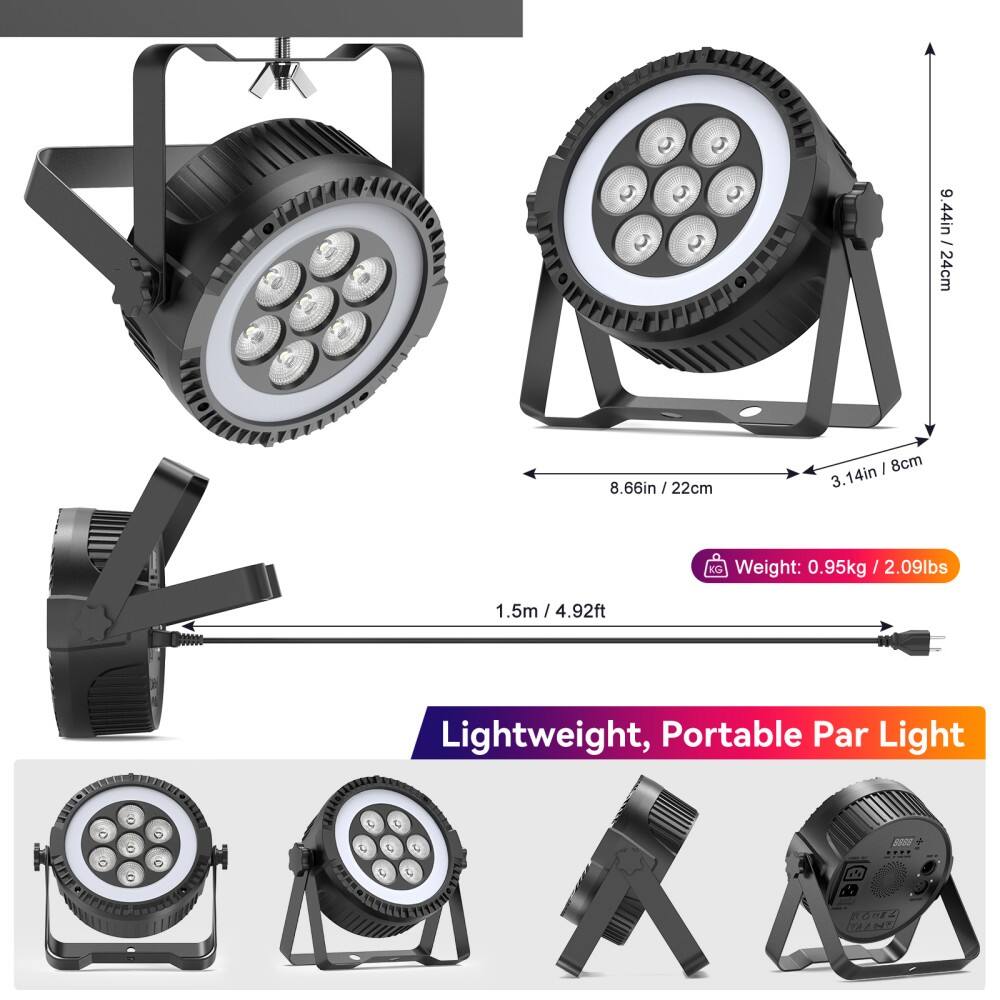 2 3 3 3 3 3 3 9.44in J 24cm 8.66in I 22cm I 8cm 3.14in 3. Weight: 0.95kg / 2.09lbs 1.5m / 4.92ft Lightweight, Portable Par Light

Lightweight, Portable Par Light