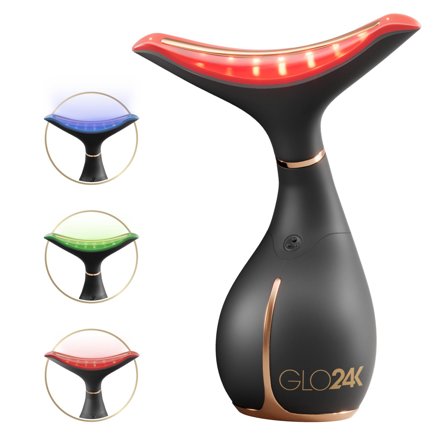 Angle. GLO24K - Skin Rejuvenation Beauty Device for Face and Neck.