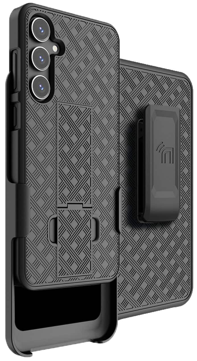 Nakedcellphone - Combo for Samsung Galaxy S23 FE (2023) - Slim Case and Belt Clip Holster - Black