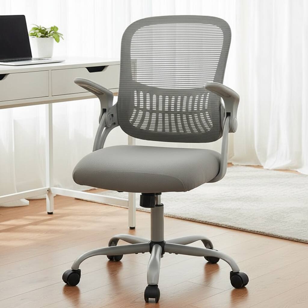 Front. AOITUN - Ergonomic Office Computer Desk Chair for Daily Use - Mid Back Support with Foam Padding - Black.