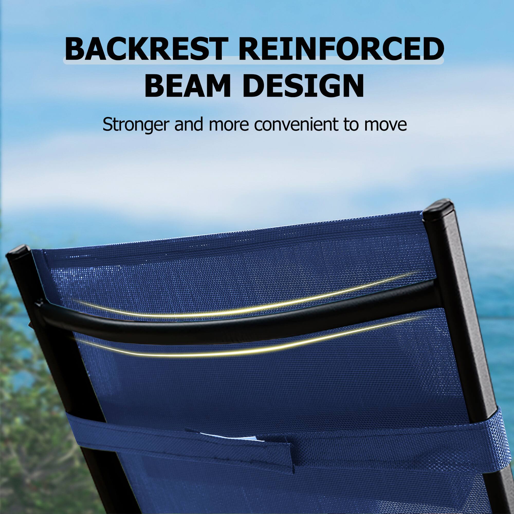BACKREST REINFORCED BEAM DESIGN  
Stronger and more convenient to move