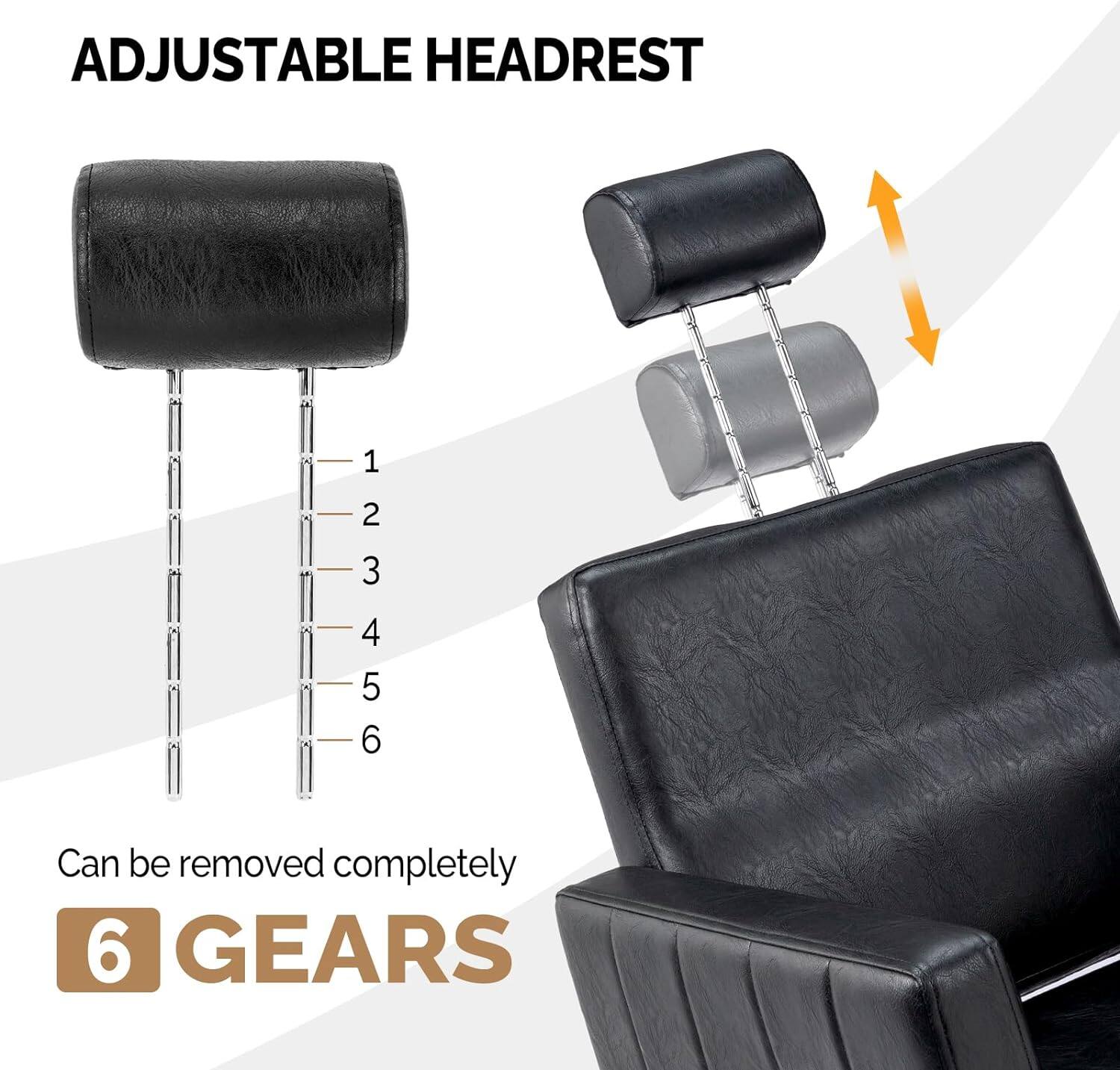 ADJUSTABLE HEADREST

1
2
3
4
5
6

Can be removed completely

6 GEARS