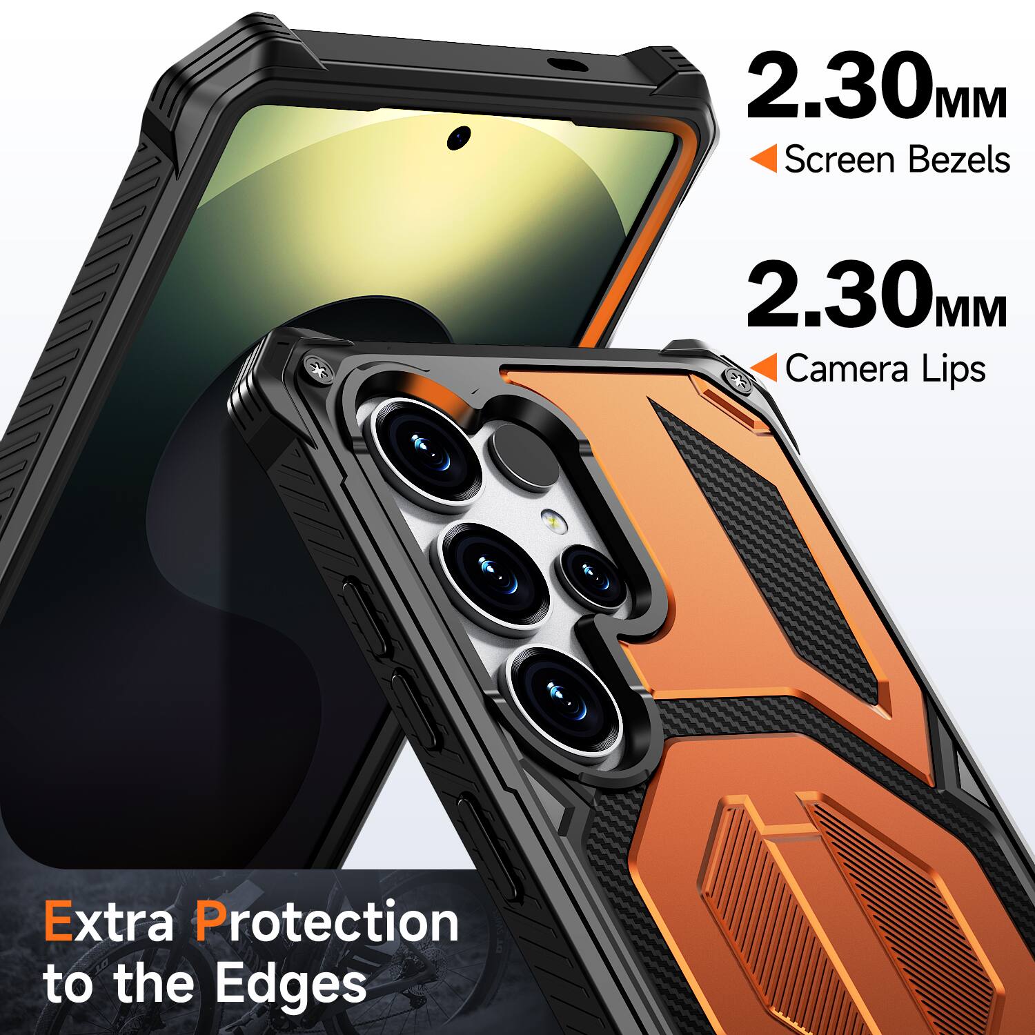 2.30MM Screen Bezels  
2.30MM Camera Lips  
Extra Protection to the Edges