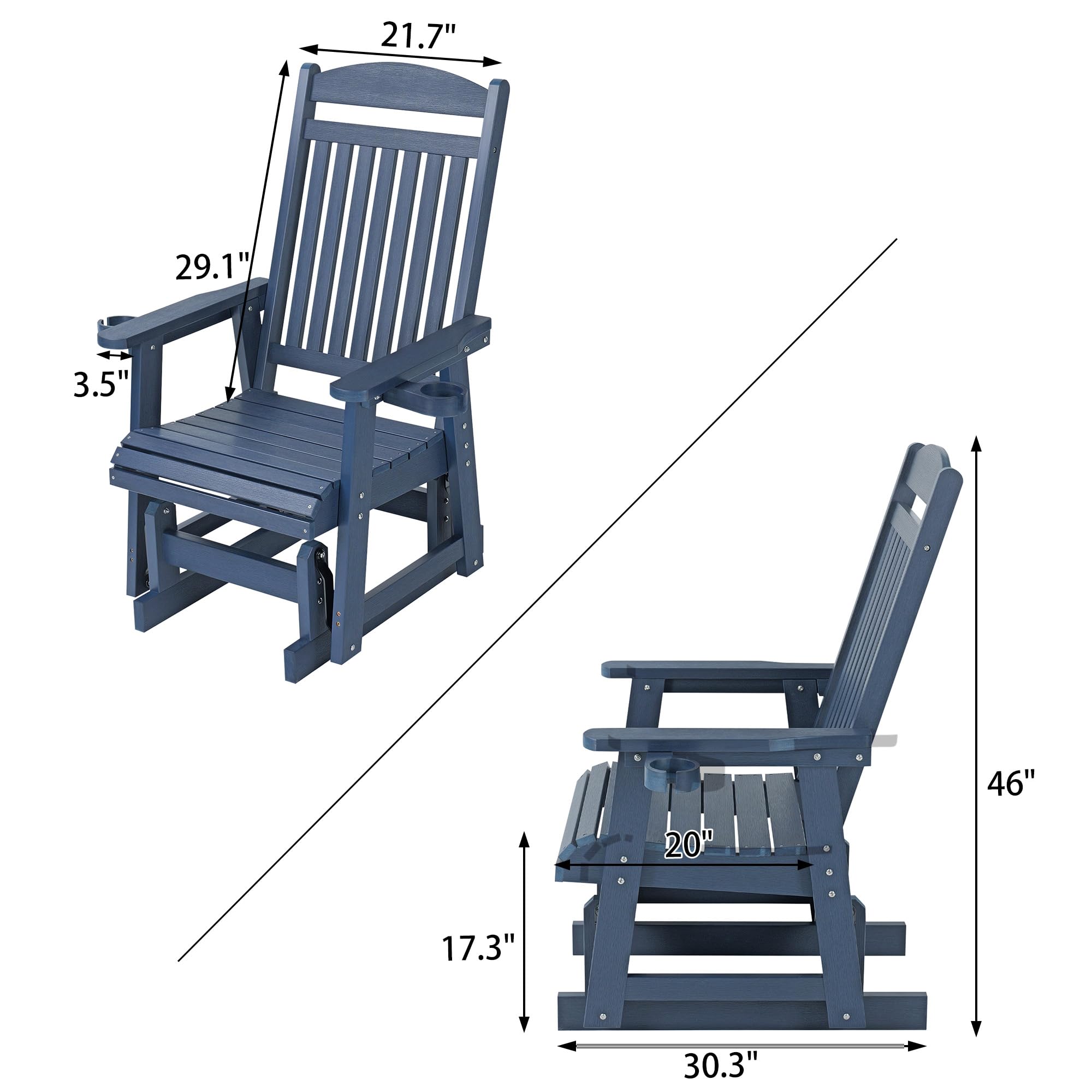 21.7"  
29.1"  
3.5"  
46"  
20"  
17.3"  
30.3"