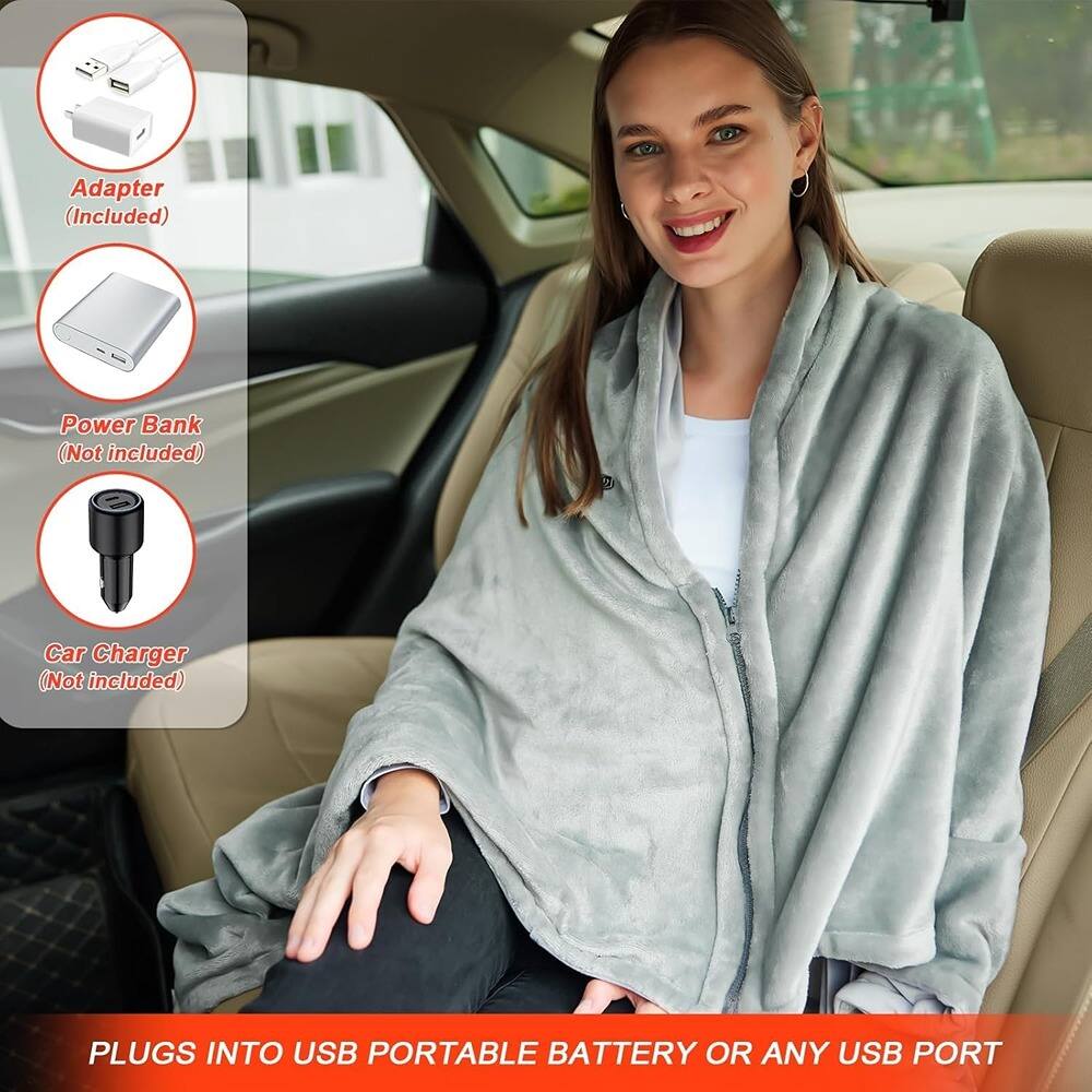 Adapter (Included)  
Power Bank (Not included)  
Car Charger (Not included)  

PLUGS INTO USB PORTABLE BATTERY OR ANY USB PORT