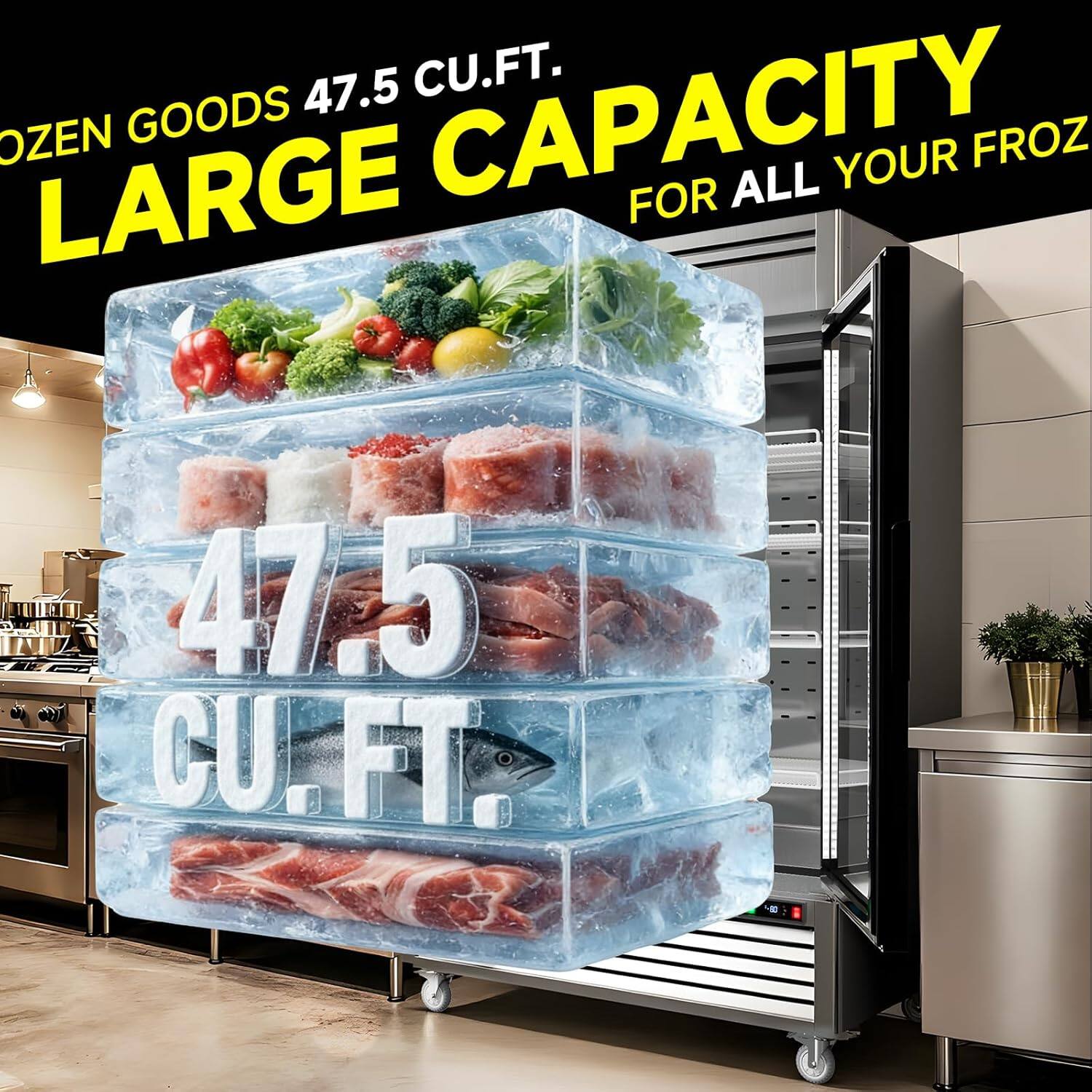 47.5 CU.FT. LARGE CAPACITY FOR ALL YOUR FROZEN GOODS
