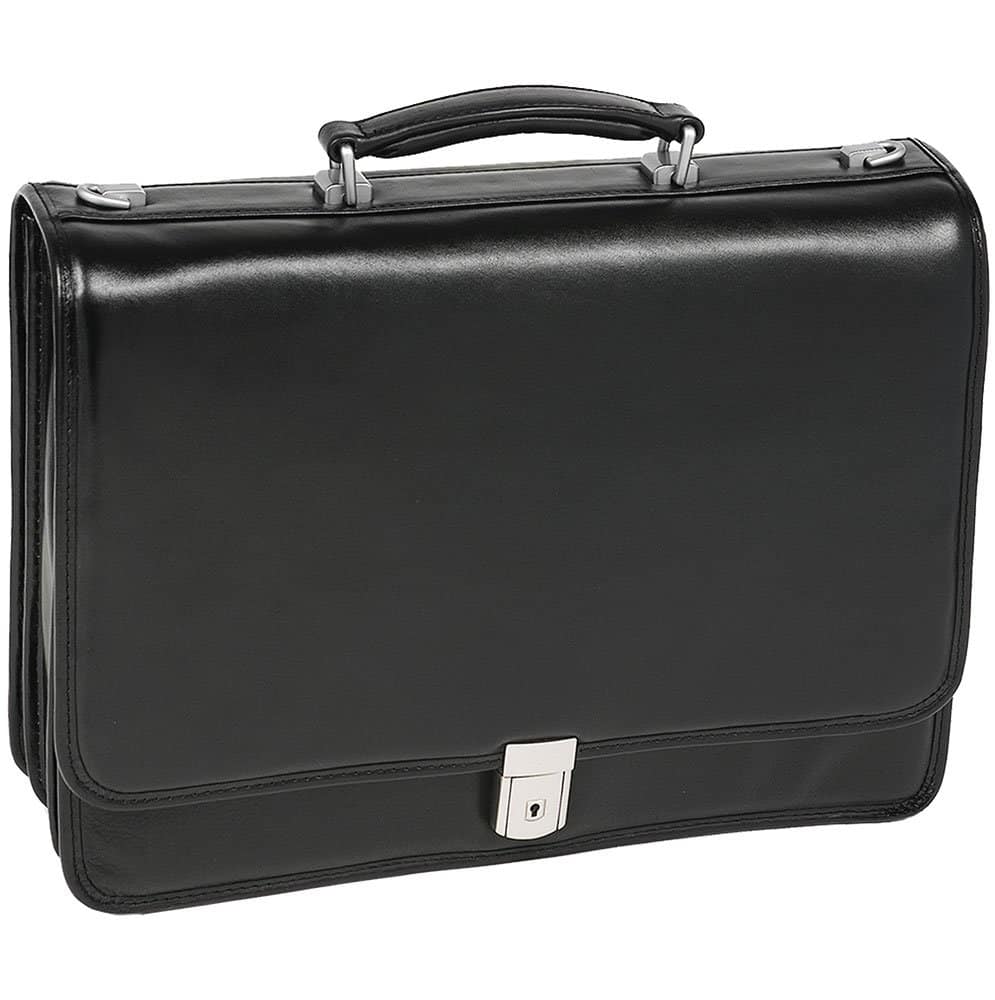 McKleinUSA - Leather Laptop Briefcase River North Business Messenger Bag 43555 - Black