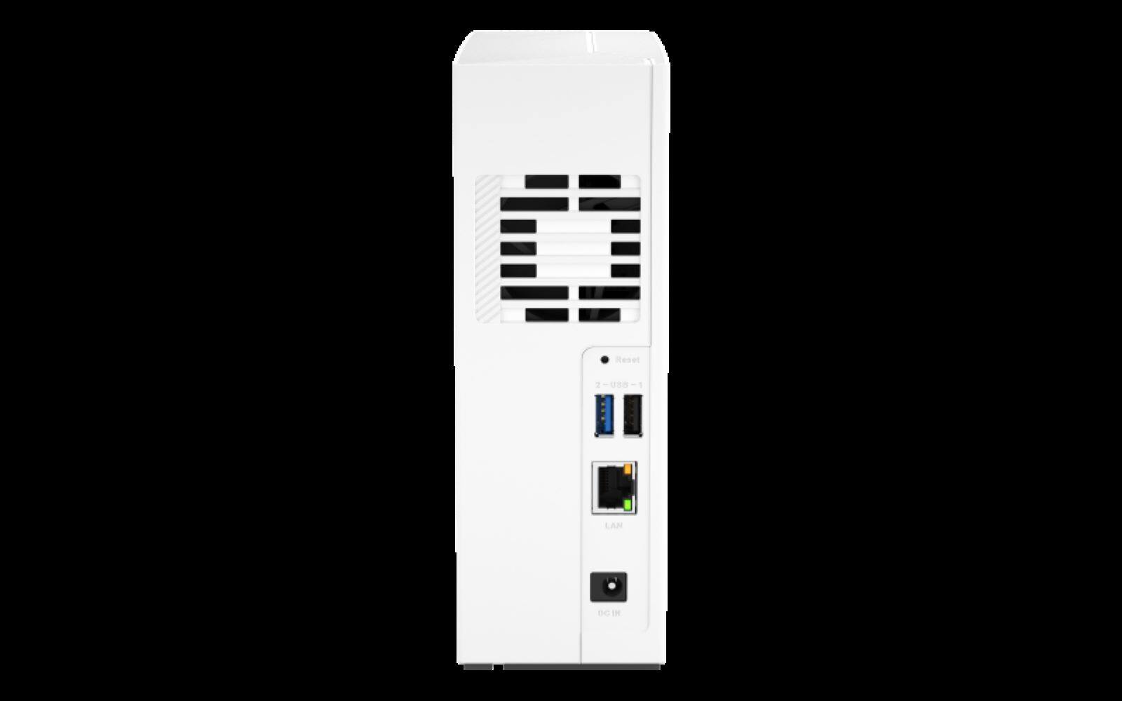 Angle. QNAP - QNAP TS-133-US 1 Bay Affordable Desktop NAS with ARM Cortex-A55 quad-core processor and 2 GB DDR4 RAM (Diskless) - White.