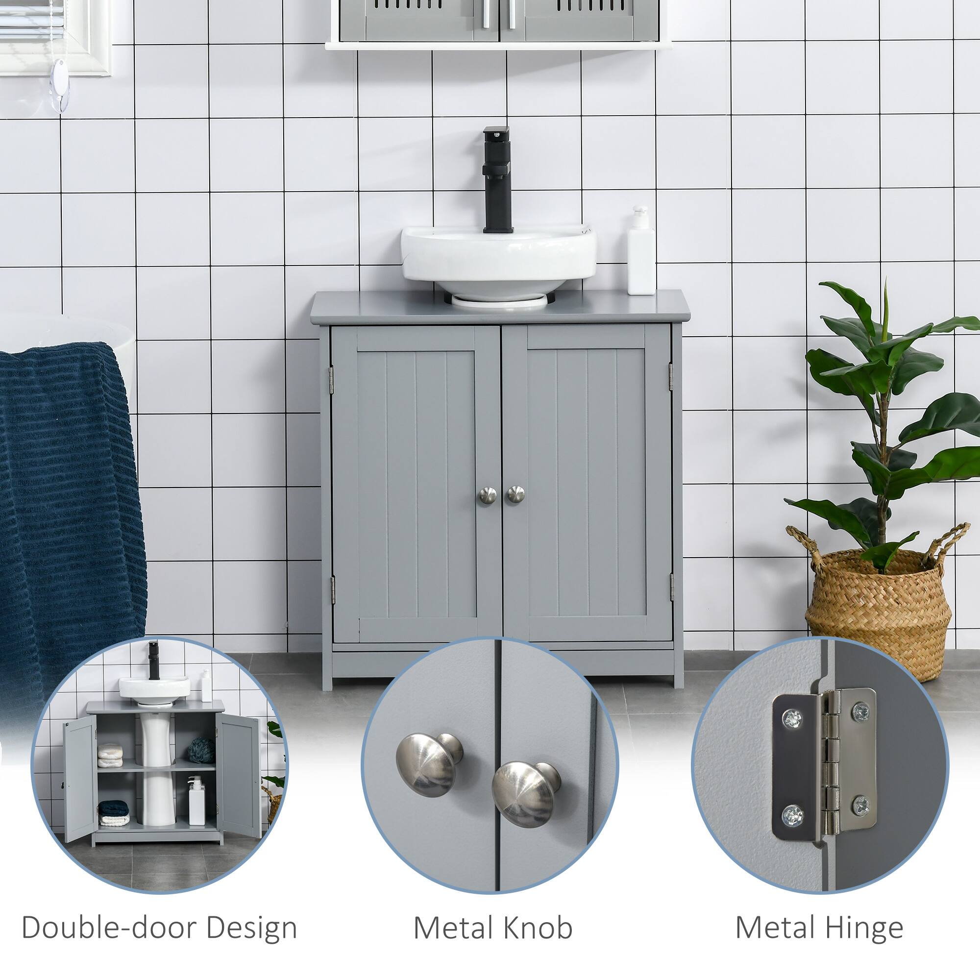 Double-door Design, Metal Knob, Metal Hinge