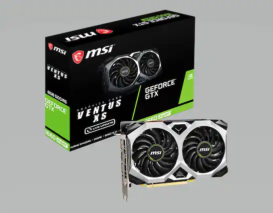 Front. MSI - NVIDIA GeForce GTX 1660 Super Ventus XS OC 6GB GDDR6 PCI Express 3.0 Graphics Card - Black.