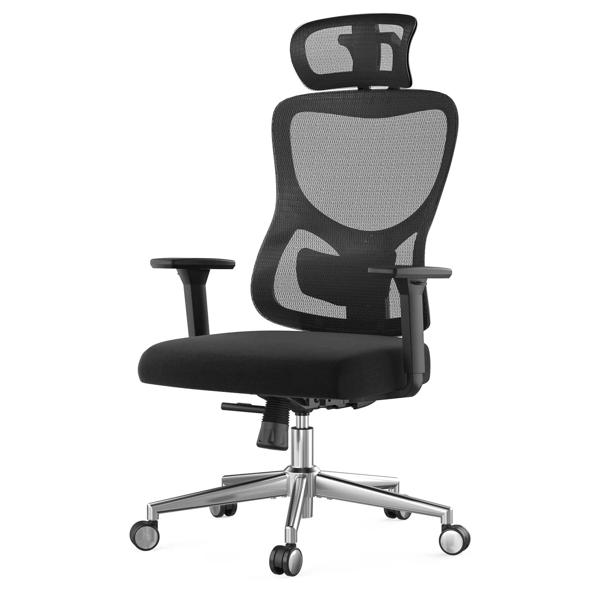 GOODSILO - Ergonomic Mesh Office Chair with Adjustable Lumbar Support and Headrest - High Back Computer Desk Chair - Black