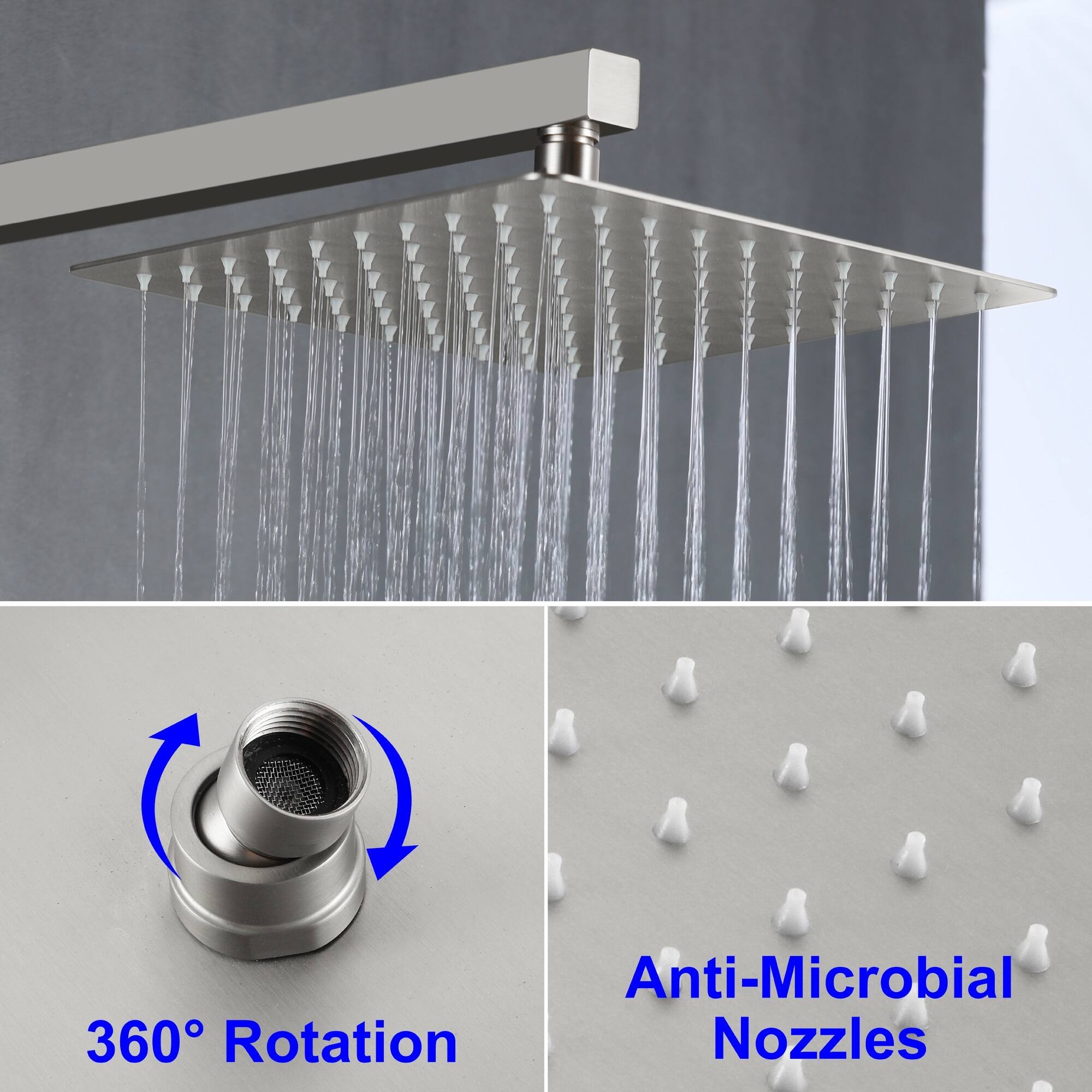 Anti-Microbial Nozzles  
360° Rotation