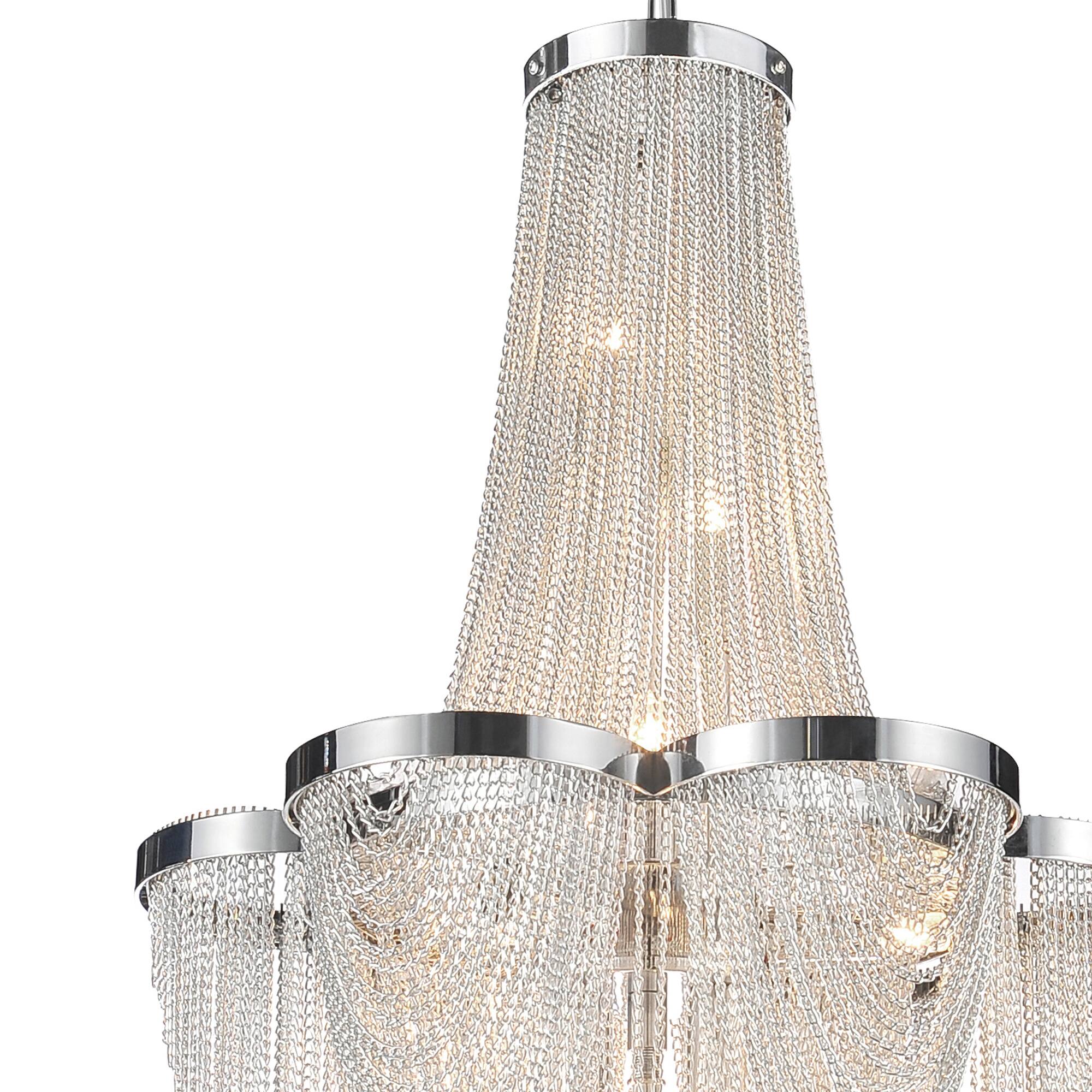 Back. CWI Lighting - Taylor 7 Light Down Chandelier With Chrome Finish - Chrome.