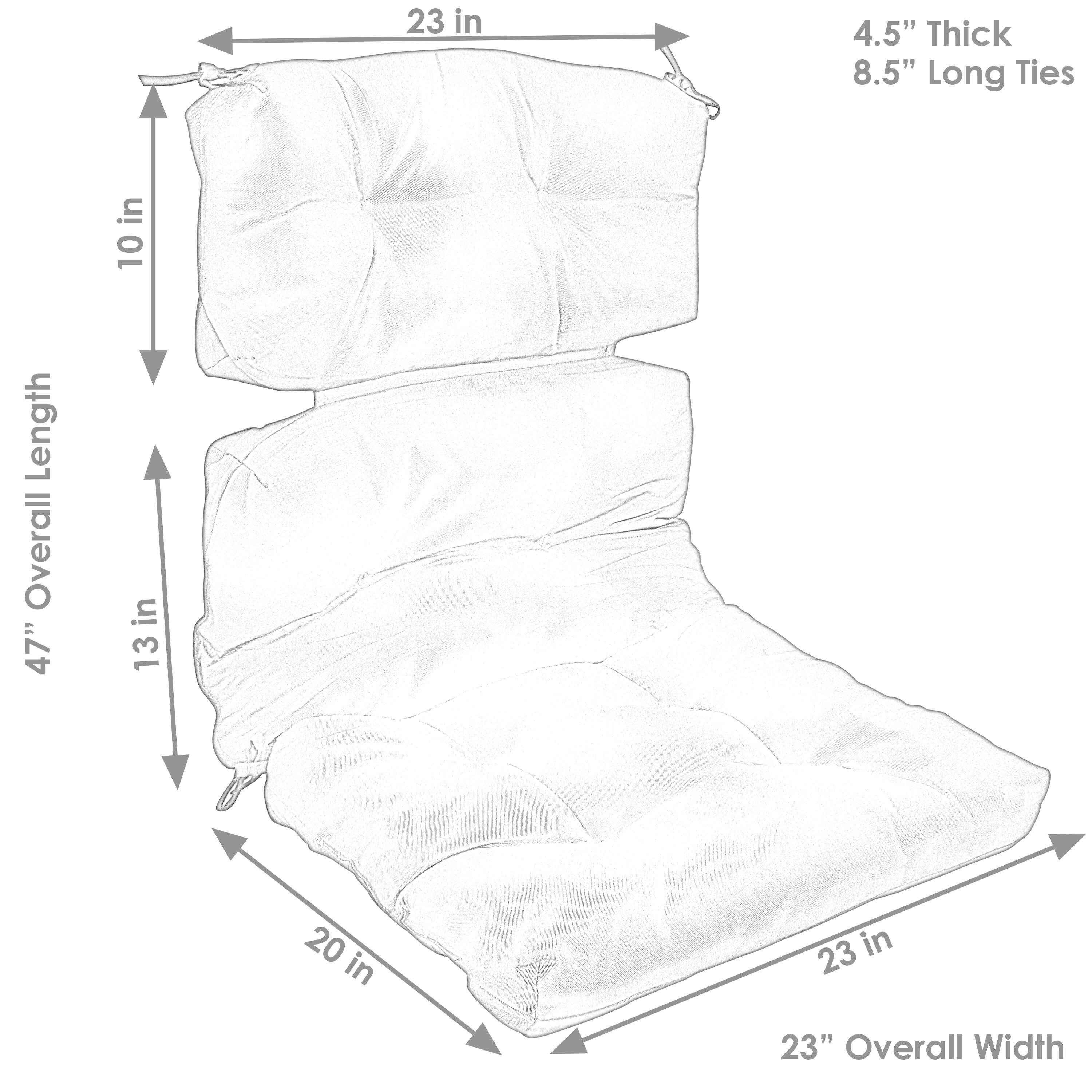 - 4.5" Thick
- 8.5" Long Ties
- 23" Overall Width
- 47" Overall Length
- 23 in (top width)
- 20 in (bottom width)
- 13 in (height of the lower part)
- 10 in (height of the upper part)